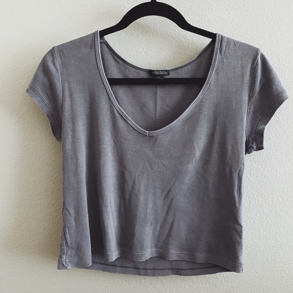 Faded Purple Vneck Crop Top
